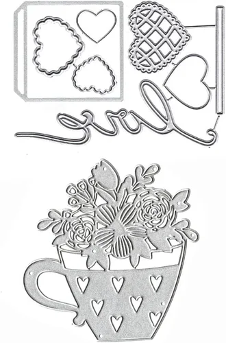 Miniatura 6 de Troqueles de fondo de vides de flores para hacer tarjetas, troqueles rectangulares de corte floral para álbumes de recortes, decoración de álbumes