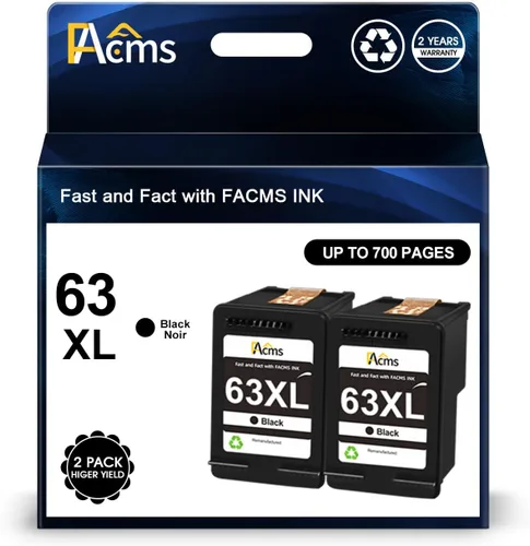 63XL - Cartuchos de tinta negros de repuesto para HP 63 63 XL para impresora HP OfficeJet 3830 5255 Envy 4520 4512 DeskJet 1112 3630 3632 2132 (2