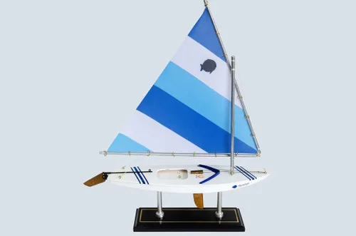 Miniatura 13 de LK Decoración de barco de vela modelo Sunfish de madera 16"-10