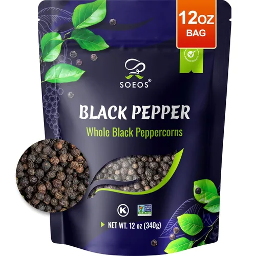 Miniatura 11 de Soeos Granos de pimienta arcoíris, 8 onzas (paquete de 1), sin OMG, kosher, empacados para mantener los granos de pimienta frescos, pimienta