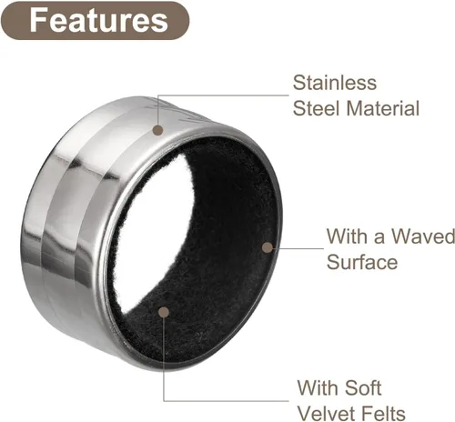 Miniatura 4 de uxcell Collares para botellas de vino, 2 anillos de goteo de vino de acero inoxidable, tapones de goteo de 1.57 x 0.75 pulgadas a prueba de fugas