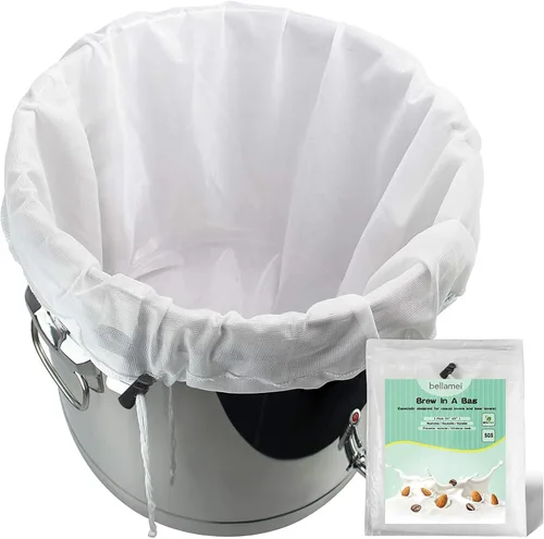 Miniatura 9 de Bolsas de preparación reutilizables, paquete de 2 bolsas de malla fina de 250 micrones para sidra de fruta, manzana, uva, vino, prensa, cordón