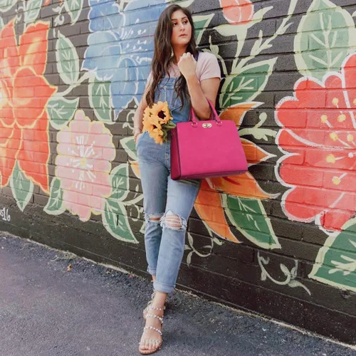 Miniatura 2 de Dasein Bolsos de mano para mujer, bolsos de mano con asa superior, bolsos de trabajo, bolsos de hombro con embrague a juego, juego de 2 piezas
