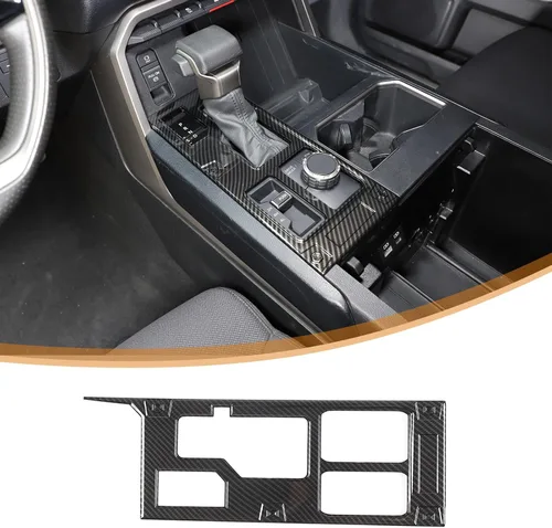 Miniatura 12 de TOYCIDFG Cubierta del panel de palanca de cambios compatible con Toyota Tundra 2022-2026, accesorios interiores (negro UV)