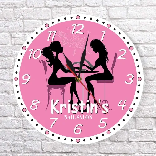 Miniatura 4 de The Geeky Days Reloj de pared personalizado para salón de manicura, salón de uñas, spa, silencio, cuarzo, obras de arte, pedicura, arte de uñas