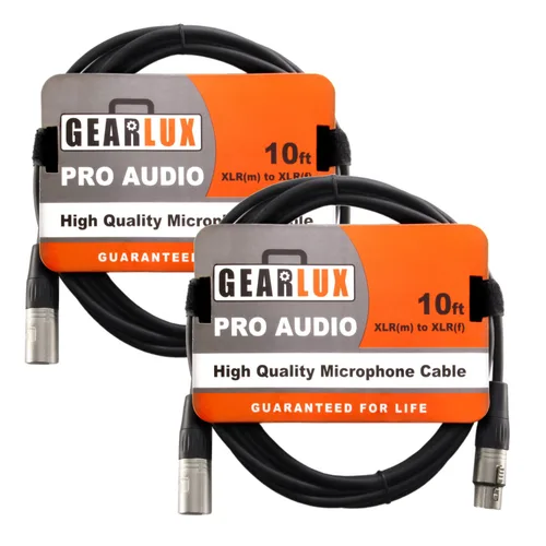 Miniatura 38 de Gearlux – Cable de micrófono XLR, completamente balanceado, macho a hembra, 25 pies - Paquete de 3