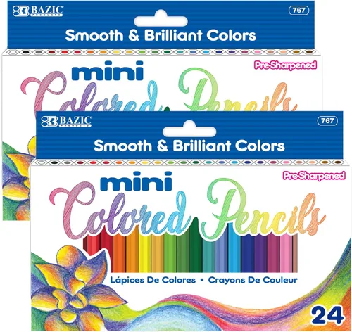 Miniatura 8 de BAZIC PRODUCTS Mini lápices de colores, preafilados, 24