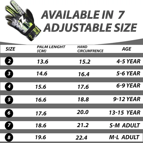 Miniatura 8 de Guantes de portero de fútbol para niños y jóvenes, guantes de portero antideslizantes con palma de látex de 4 mm y fuerte agarre, protección doble