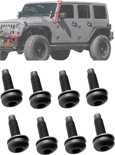 Tornillos para Jeep Wrangler JK, pernos M8 aplicados al marco del parabrisas, barra antivuelco, portón trasero, bisagras duras de puerta, soportes