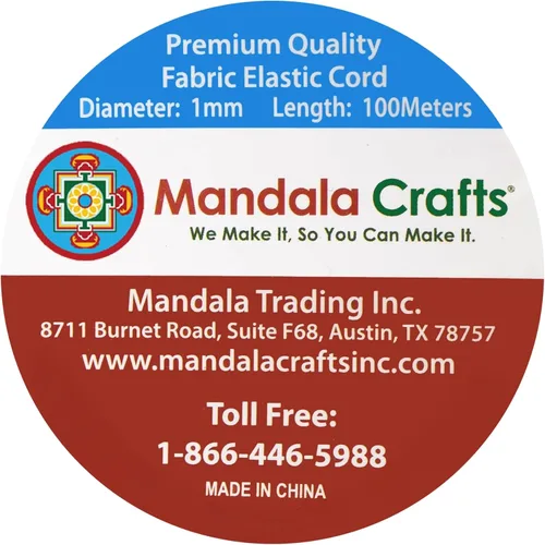 Miniatura 3 de Mandala Crafts Cordones elásticos de aguamarina de 0.039 pulgadas para hacer joyas y cuentas, cuerda elástica de 109 yardas, hilo elástico redondo