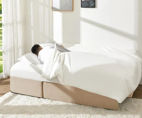 Miniatura 5 de VanAcc - Sofá cama con sofá cama extraíble de 2 en 1 con sofá cama extraíble con chaise de almacenamiento para sala de estar, cómodo sofá cama, Beige