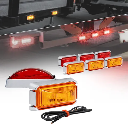 Miniatura 12 de TRUE MODS 2 piezas 2.5" Luz LED roja para remolque con bisel negro [DOT FMVSS 108] [SAE P2PC] [montaje superficial] [impermeable IP67] luces de Rojo