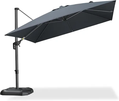 Miniatura 9 de PURPLE LEAF Sombrilla de Patio de 8 Pies para Exteriores Sombrilla Cantilever Cuadrada de Aluminio Sombrilla Offset con Rotación de 360 Grados