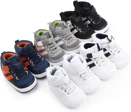 Miniatura 6 de Sekantrol Zapatos de cuna para recién nacidos y niñas, para primer andador, suela de goma suave, zapatos de moda para bebés, mocasines de vestir