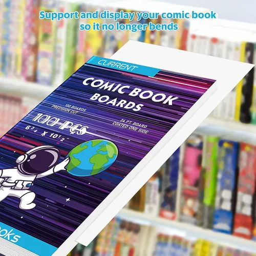 Miniatura 2 de YSCare 200 tableros de cómics, tableros de cómics de tamaño actual, tablero de respaldo sin ácidos, tablero grueso y duradero para archivos