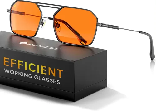 Miniatura 10 de ANYLUV Gafas de luz azul para hombres y mujeres, gafas de protección ocular para juegos, lentes de computadora con bloqueo de luz azul de metal