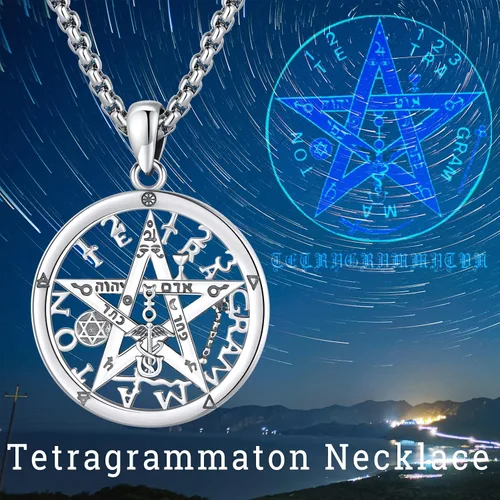 Miniatura 248 de Collar de pentagrama de plata de ley con triple luna, diosa celta, nudo celta, nudo de brujas, Ankh, sol y luna, Hécate, lilith, Santa Muerte