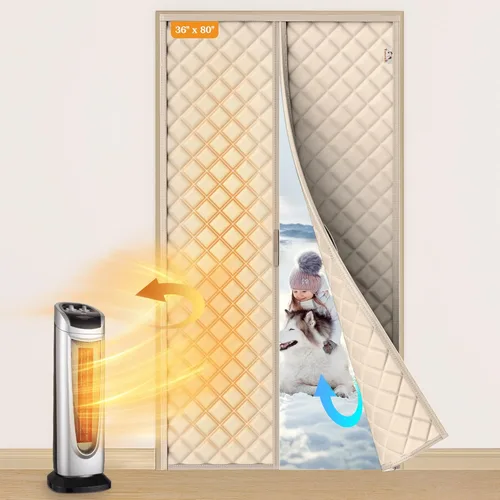 Miniatura 32 de Yotache Cortina Magnética con Aislamiento Térmico para Puertas de 60 x 80 pulgadas, Tamaño de la Cortina de 62" x 82" Material Oxford Resistente a
