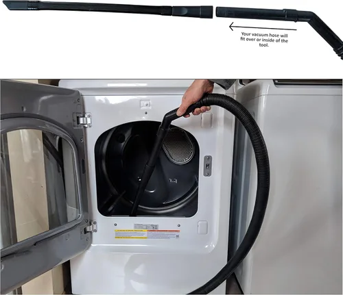 Miniatura 6 de Accesorio de vacío para ventilación de secadora, herramienta de limpieza de grietas para secadora de ropa, cepillo trampa de pelusa con manguera