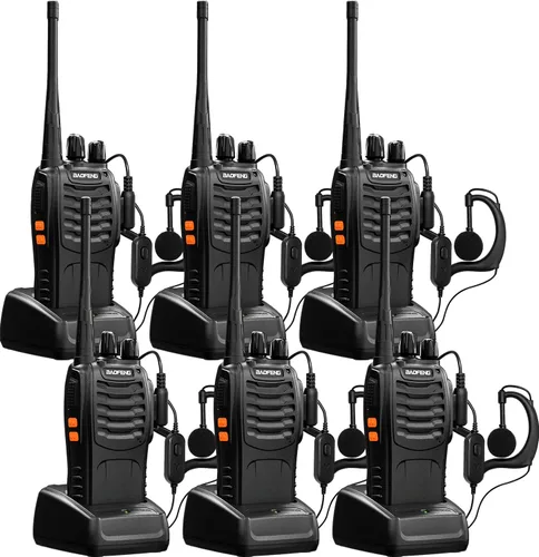 Miniatura 9 de Baofeng Walkie Talkies de largo alcance con auriculares, paquete de 3 (2 cajas) UHF recargable de mano BF-888s Walkie Talkie para adultos o niños