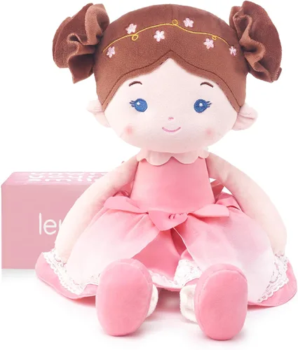 LeyaDoll Muñeca de bebé suave de felpa (40.6 cm), mi primer muñeca de trapo para bebé para niña de 1 año, regalo de cumpleaños, regalo de juguetes