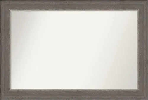 Miniatura 424 de Amanti Art Espejo de pared personalizado no biselado (24.5 x 24.5 pulgadas), marco gris marrón alta, varios tamaños personalizados, espejo de baño