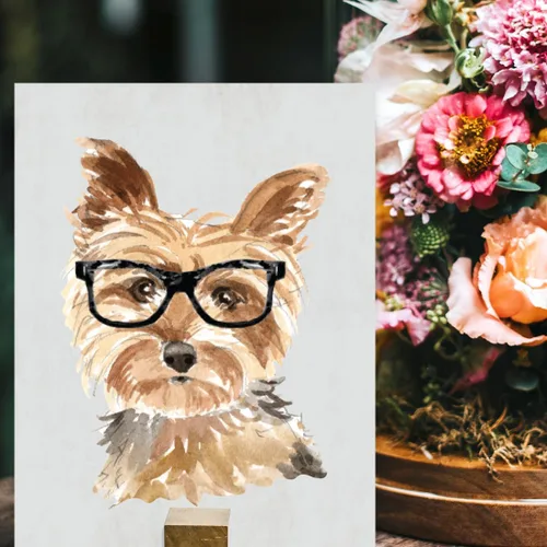 Miniatura 38 de Andaz Press Póster impreso para pared de perro, 8.5 x 11 pulgadas, Bulldog inglés con gafas negras, 1 paquete, regalo de cumpleaños de Navidad, sin