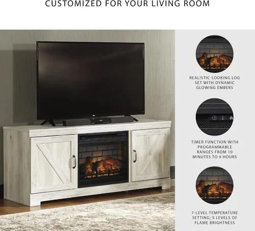 Miniatura 4 de Signature Design by Ashley Inserto de Chimenea Infrarroja Eléctrica de 24" con Control Remoto, Negro