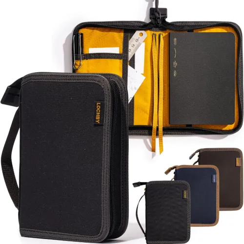 Miniatura 25 de LOCHBY® Carpeta Field A5 Cubierta de carpeta de 6 anillas Lona encerada resistente al agua Diseño plano Sistema A5 apto para recargar