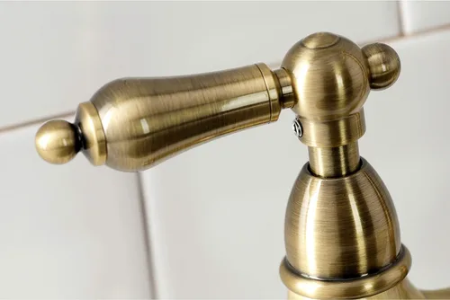 Miniatura 8 de Kingston Brass KS1273ALBS Heritage - Grifo de puente de cocina de 8 pulgadas con rociador de latón, latón antiguo