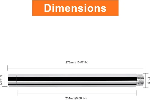 Miniatura 2 de Brazo de Extensión para Cabezal de Ducha, Extensor de Ducha con Salida de Agua - Reduce la Altura Existente, Extensión de Tubería de Ducha