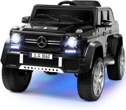 JOYLDIAS - Auto Mercedes-Benz G650S con licencia para niños, camión de paseo para niños 12V7AH con luces LED subterráneas, control remoto, 3 Negro