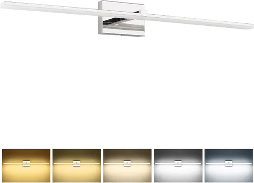 Miniatura 28 de Luz de tocador de baño negra de 32 pulgadas, LED moderna, 3CCT, regulable, 24 W, luminarias de baño sobre espejo 3000 K/4500 K/6000 K, 3