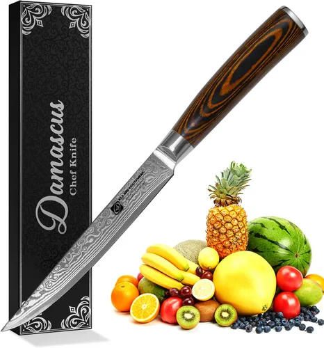 Miniatura 11 de Cuchillo de chef profesional de Damasco, 67 capas hecho a mano de 8 pulgadas, cuchillo de chef de Damasco, VG10 Super Steel Core