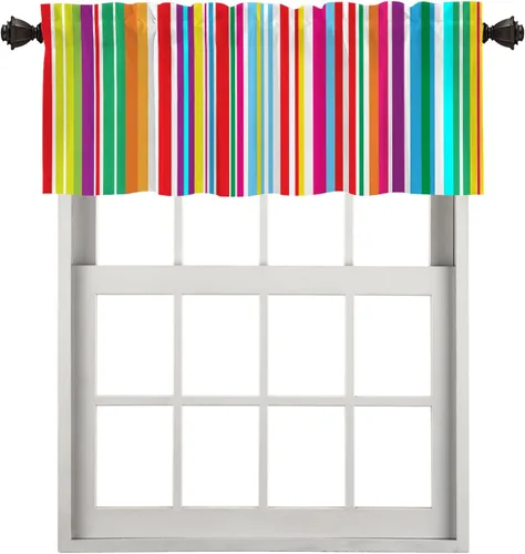 Miniatura 76 de Cortinas de cocina de hojas de arce otoñales para ventanas, hojas verdes y rojas sobre cenefas opacas negras, tratamientos de ventana de poliéster