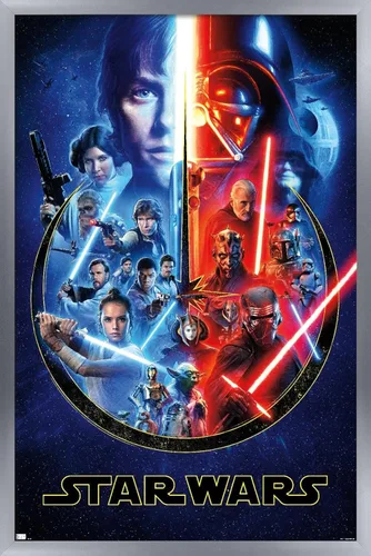 Miniatura 10 de Trends International Star Wars - Póster de pared Skywalker Saga, 14.725 x 22.375 pulgadas, versión enmarcada de madera de granero