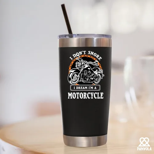 Miniatura 7 de Panvola No ronco, sueño que soy una moto Taza de acero inoxidable para motociclistas, regalo para papá, esposo, novio, tío, taza de viaje