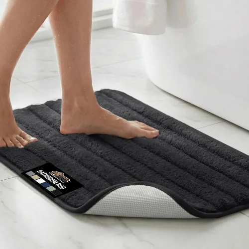 Miniatura 48 de GORILLA GRIP Alfombras de Baño de Espuma Viscoelástica, Tapetes de Baño de Terciopelo Suave y Absorbente, Puntos Duraderos en la Parte Inferior
