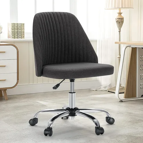 Miniatura 13 de Silla de Oficina DUMOS, Silla de Escritorio Cómoda con Ruedas, Silla Giratoria de Tocador, Sillas de Tarea con Asiento Ancho, Sillas de Computadora