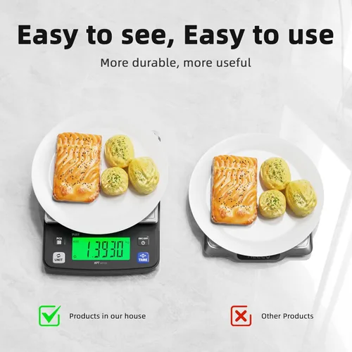 Miniatura 4 de Polit KPT - Báscula digital de cocina, escala de alimentos de precisión de 0.02 oz, 13 libras / 13.2 lbs con bandeja de acero inoxidable, doble