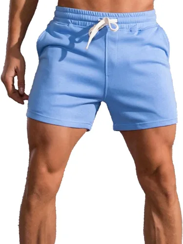 Miniatura 18 de Pantalones cortos de algodón de 5.5/7 pulgadas para hombre, pantalones cortos de entrenamiento de algodón con bolsillos