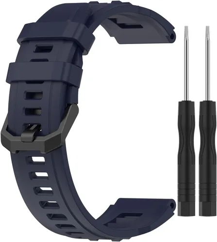 Miniatura 12 de Correas de reloj compatibles con Amazfit T-Rex Ultra Smart Watch Band de silicona suave de repuesto para mujeres y hombres Negro