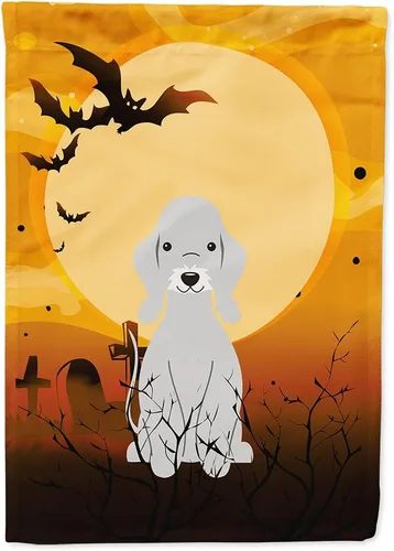 Miniatura 208 de Caroline's Treasures BB4307GF - Bandera de Halloween Airedale para jardín, bandera decorativa para patio exterior, obras de arte de patio, macizos