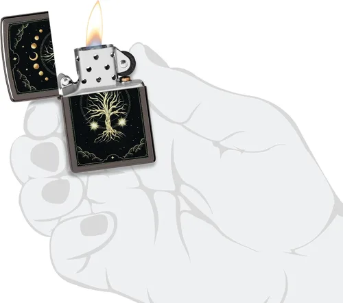 Miniatura 5 de Zippo Mystic Nature Design - Encendedor de bolsillo Black Ice