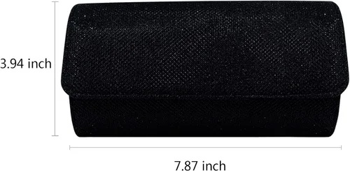 Miniatura 7 de Bolsa de noche con purpurina de satén para mujer elegante bolso de mano con solapa para smartphone