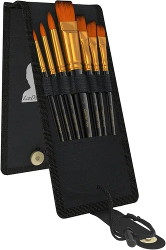 Miniatura 3 de Juego de pinceles de pintura, 7 pinceles de artista para pintar con acrílico, gouache, óleo y acuarela. Calidad de arte profesional en lienzo