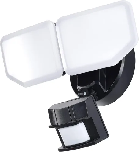 Miniatura 7 de Focos de seguridad LED de 30W con sensor de movimiento al aire libre, 180 grados, 2600 lm, 5100 K, resistente al agua ETL, foco detector de Negro