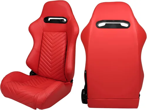Miniatura 2 de FREEMOTOR802 Asientos universales de carreras, asientos deportivos reclinables con control deslizante de doble bloqueo ajustables, 1 par