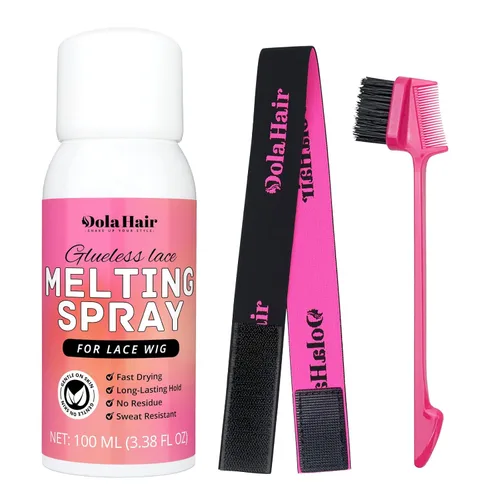 Dolahair Spray de Fusión de Encaje para Pelucas Sin Pegamento, Spray Adhesivo de Fusión de Encaje, Spray de Pegamento para Peluca (Spray de Fusión/1