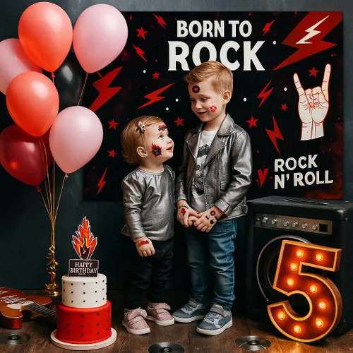 Miniatura 8 de Calcomanías de tatuajes temporales de rock para niños, niñas y adultos, 60 tatuajes temáticos de bandas musicales con guitarras, tambores, pernos